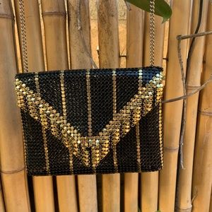 Vintage gold and black cross body bag